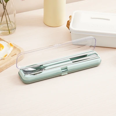 Gambar Culinart Alat Makan Dengan Tempat Penyimpanan Set 3 pcs - Silver