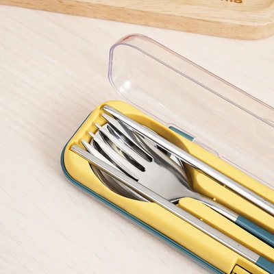 Gambar Delicia Alat Makan Dengan Tempat Penyimpanan Set 4 pcs - Biru