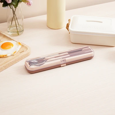 Gambar Culinart Alat Makan Dengan Tempat Penyimpanan Set 4 pcs - Merah Maroon