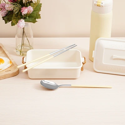 Gambar Culinart Sendok & Sumpit Stainless Steel Set 2 pcs - Kuning