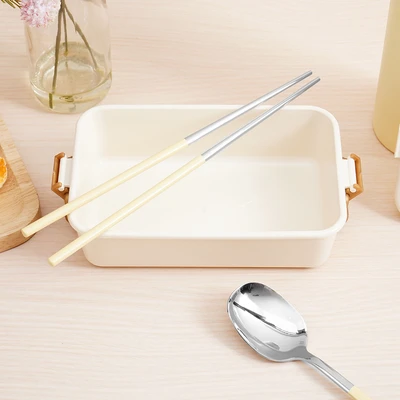 Gambar Culinart Sendok & Sumpit Stainless Steel Set 2 pcs - Kuning