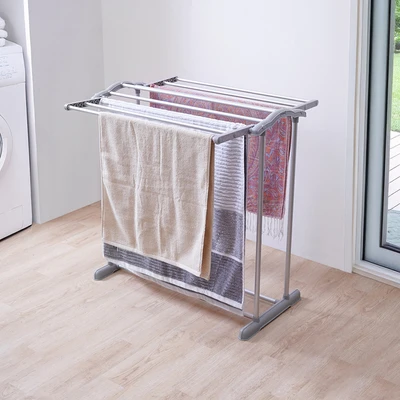 Gambar Stora Jemuran Handuk Lipat 9 Bar Aluminium - Abu-Abu