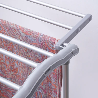 Gambar Stora Jemuran Handuk Lipat 9 Bar Aluminium - Abu-Abu