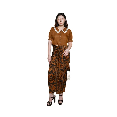 Gambar Pendopo Ukuran S Blus Wanita Basic Lace - Cokelat