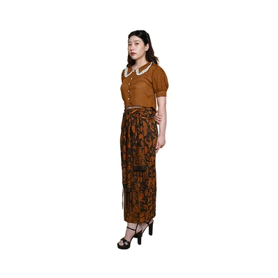 Gambar Pendopo Ukuran S Blus Wanita Basic Lace - Cokelat