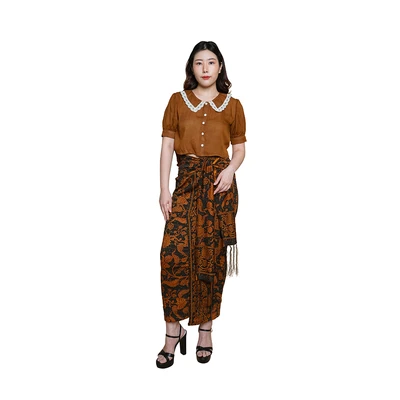 Gambar Pendopo Ukuran M Blus Wanita Basic Lace - Cokelat