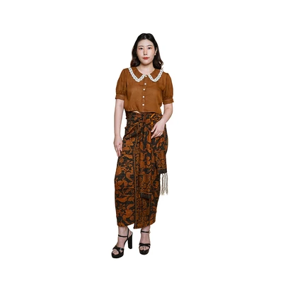 Gambar Pendopo Ukuran L Blus Wanita Basic Lace - Cokelat