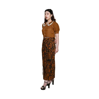 Gambar Pendopo Ukuran XL Blus Wanita Basic Lace - Cokelat