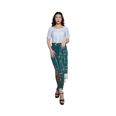 Gambar Pendopo Ukuran S Blus Wanita Crop Top Lace Dots Basic - Putih