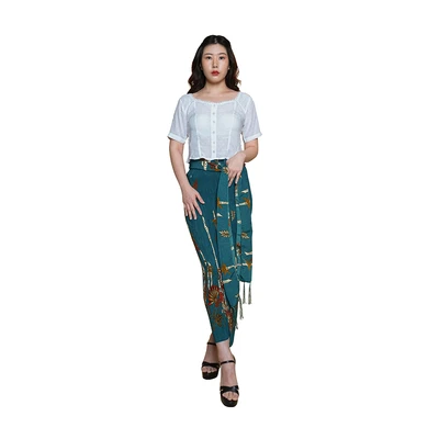 Gambar Pendopo Ukuran M Blus Wanita Crop Top Lace Dots Basic - Putih