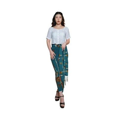 Gambar Pendopo Ukuran L Blus Wanita Crop Top Lace Dots Basic - Putih