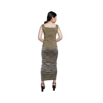 Gambar Pendopo Ukuran L Tank Top Wanita Vest Stretch Plain Basic - Hijau Army