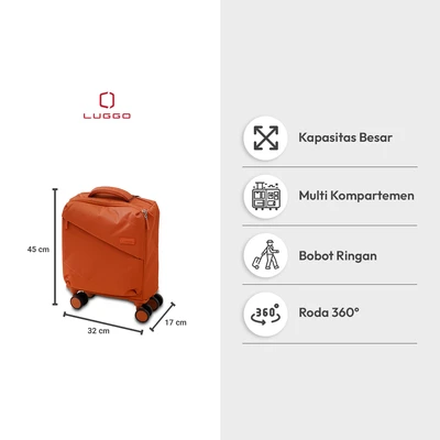 Gambar Luggo Quinn Koper Polyester Underseat 18 Inch - Oranye