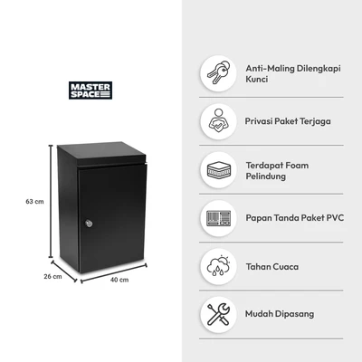 Gambar Masterspace Trima Kotak Paket Parcel 40x26x63 cm - Hitam