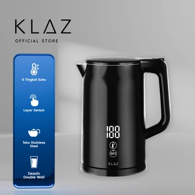 Gambar Klaz Teko Listrik Digital Double Wall 1.7 Liter - Hitam