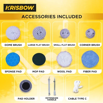 Gambar Krisbow Sikat Pembersih Elektrik Cordless - Putih