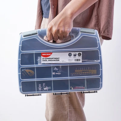 Gambar Maxbuilt 31.50x25x6 cm Kotak Perkakas Dengan 17 Kompartemen