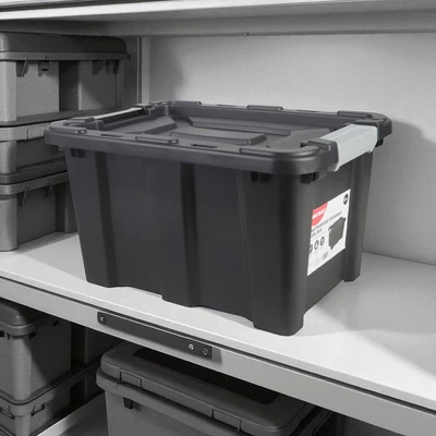 Gambar Maxbuilt 25 Ltr Kotak Perkakas Dengan Tutup & Lock Heavy Duty - Hitam