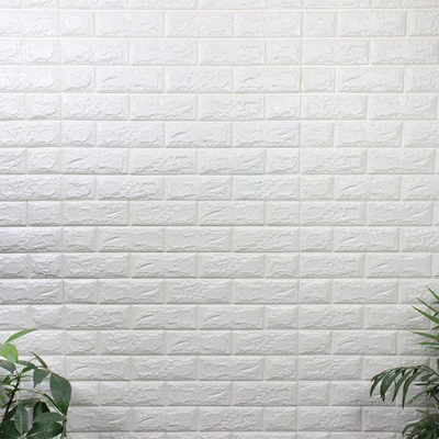 Gambar Forhom Wallpaper 3D Brick Classic Roll 70x500 cm - Putih
