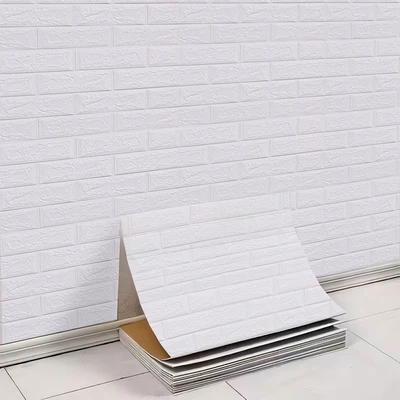 Gambar Forhom Wallpaper 3D Brick Classic Roll 70x500 cm - Putih