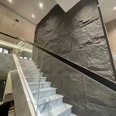 Gambar Maxbuilt 120x60x3 cm Panel Dinding Pu Motif Stone  - Abu-Abu