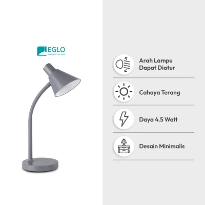 Gambar Eglo Nina Lampu Meja LED 4.5 Watt - Abu-Abu Tua