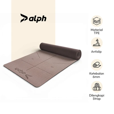 Gambar Alph Royal Matras Yoga Dengan Strap TPE 6 mm - Pink