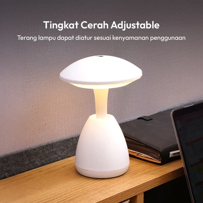 Gambar APA Lampu Meja LED 3 Warna Rechargeable 2.8 Watt UFO - Putih