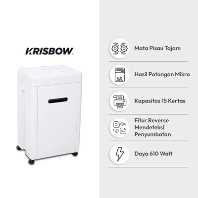 Gambar Krisbow Mesin Penghancur Kertas 15 Sheets MSD9520 - Putih
