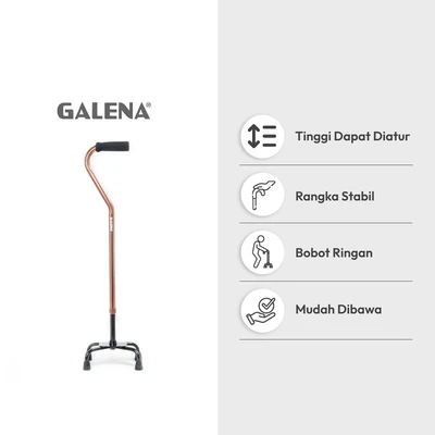 Gambar Galena Tongkat Jalan Adjustable 4 Kaki - Bronze
