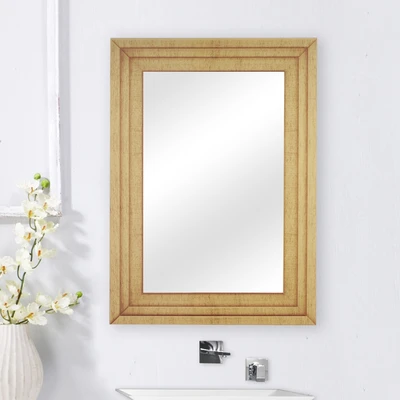Gambar Fosa 70x50 cm Cermin Dinding Kamar Mandi Wood Printing - Silver