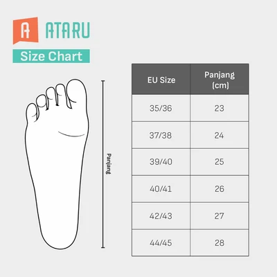 Gambar Ataru Ukuran 42/43 Sandal Pria Double Strap Velcro - Hitam