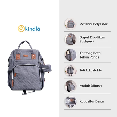 Gambar Kindla Little Blossom Tas Perlengkapan Bayi - Abu-Abu