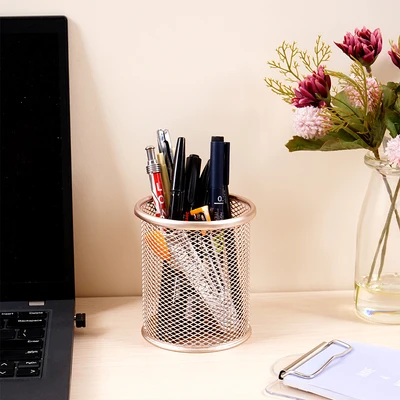 Gambar Stora Tempat Alat Tulis Meja Round - Rose Gold