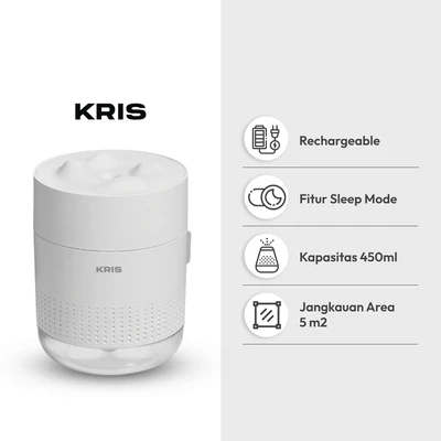 Gambar Kris Mini Humidifier Rechargeable 450 ml - Putih