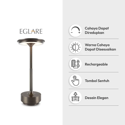 Gambar Eglare Louie Lampu Meja LED Rechargeable 2 Watt - Bronze