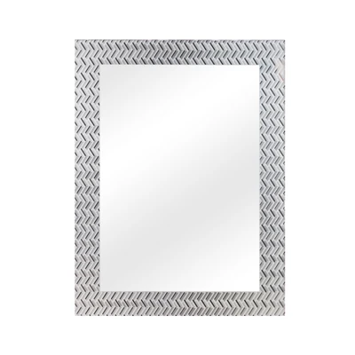Gambar Fosa 60x45 cm Cermin Dinding Kamar Mandi Lined Printing - Silver