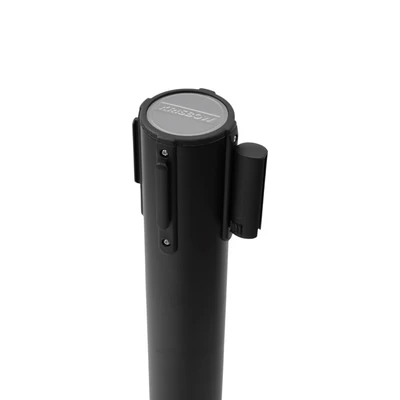 Gambar Krisbow Tiang Antrian Stackable Thin Base Dengan Tali - Hitam/Merah