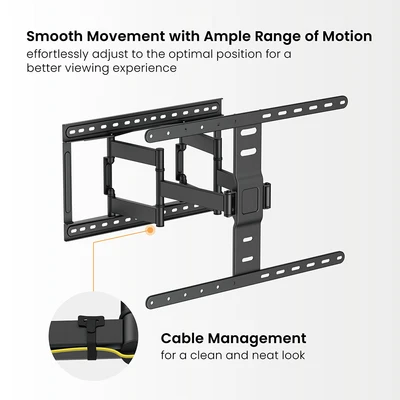 Gambar Krisbow Bracket TV Dinding Ultra Slim Full Motion 43-90 Inch - Hitam