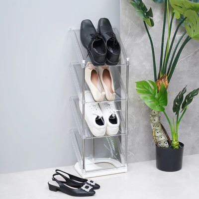 Gambar Stora Rak Sepatu 4 Tingkat Tilt Transparan