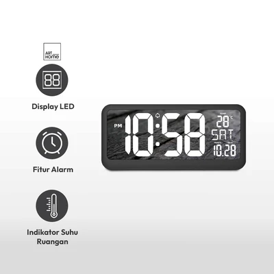 Gambar Forhom Jam Dinding LED Digital - Hitam