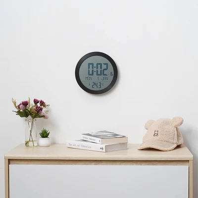 Gambar Forhom Jam Dinding Lcd Digital Round - Hitam