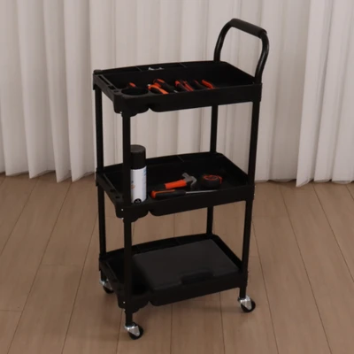 Gambar Maxbuilt Troli Perkakas 3 Tingkat - Hitam