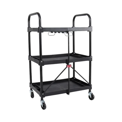 Gambar Maxbuilt Troli Perkakas Lipat 3 Tingkat - Hitam