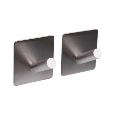 Gambar Stora Gantungan Dinding Square Stainless Steel Set 2 pcs - Silver
