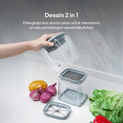 Gambar Culinart Pemotong Sayuran 2in1 12.2 cm - Abu-Abu