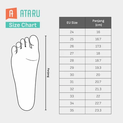 Gambar Ataru Ukuran 35 Sepatu Sneakers Anak - Biru