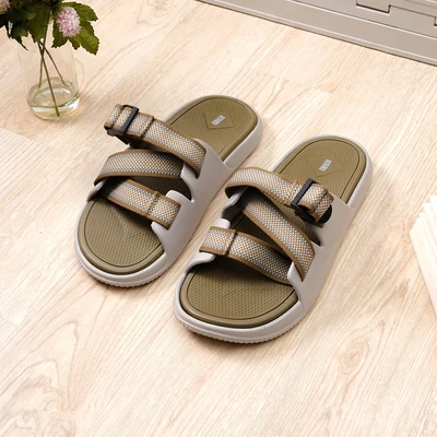Gambar Ataru Ukuran 42 Sandal Pria Triple Strap - Khaki