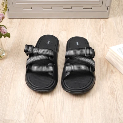 Gambar Ataru Ukuran 41 Sandal Pria Triple Strap - Hitam