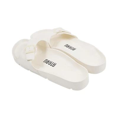 Gambar Ataru Ukuran 41 Sandal Wanita Thin Buckle Strap Slides - Krem